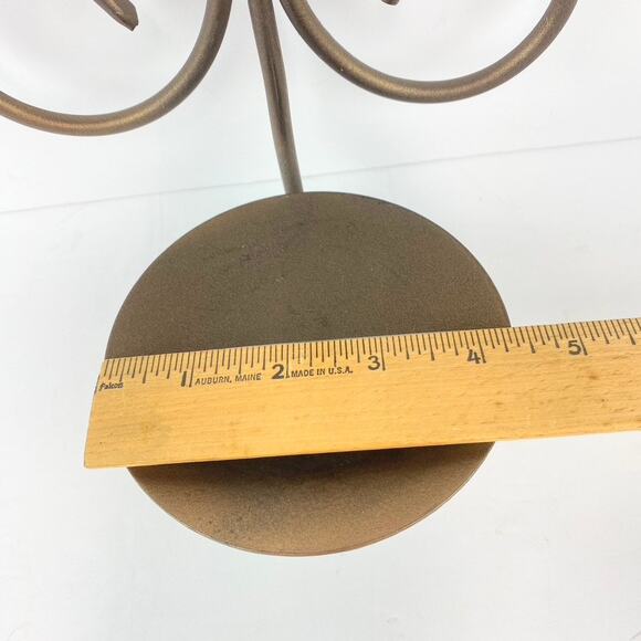 Pair of Rustic Scroll Ornate Metal Wall Mounted Candle Sconces - Picture 8 of 8